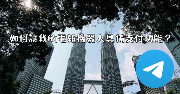 <b>如何讓我的電報機器人具備支付功能？</b>