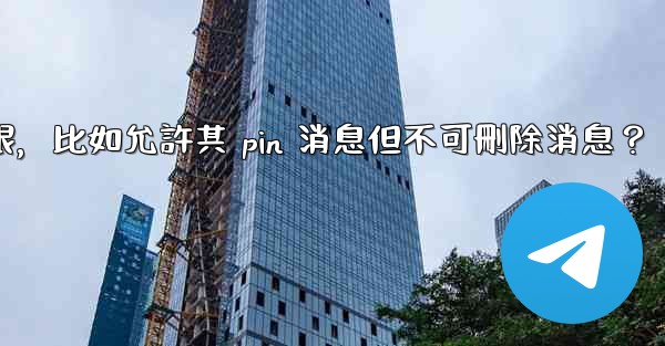 如何設置Telegram管理員權限，比如允許其 pin 消息但不可刪除消息？